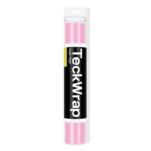 Image of TECKWRAP 001 Permanent Vinyl Roll Sweet Pink - 12" x 10ft (30.5cm x 305cm) Glossy Light Pink Vinyl for Crafts, Pastel Pink Vinyl for Decals, Signs & DIY Projects