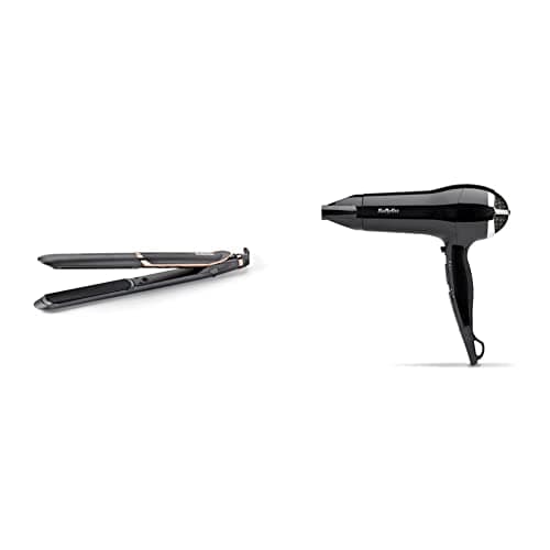Image of BaByliss Smooth Pro 235 Hair Straighteners, Ionic, Salon Performance, Controlled Heat, 6 Settings, Ceramic Plates & Power Smooth 2400W Hair Dryer, Black, Fast, Lightweight, Ionic Dryer