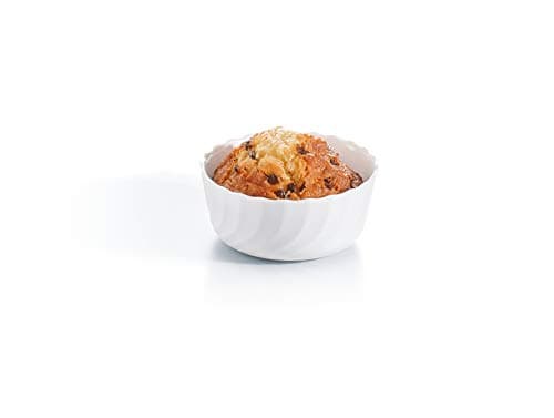 Image of Luminarc Trianon 12 cm Round Tempered Glass Baking Mould Oven Dish Dishwasher Safe White Modern