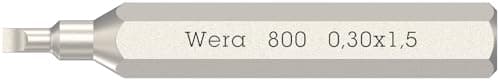 Image of Wera 800/0 Micro bits for Slotted Screws, 0.3 x 1.5 x 30 mm