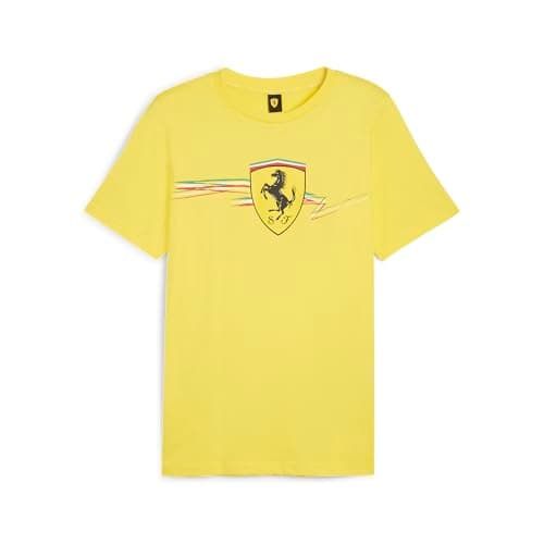Image of PUMA Men's Ferrari Race Big Shield Tee, Speed Yellow, XXL
