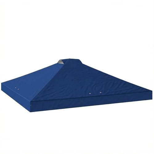 Image of Outsunny 3 x 3(m) Pop Up Gazebo Canopy Replacement Cover with 8 Drainage Holes and Double Vents, UV50+ Waterproof Canopy Cover Replacement Top, Blue