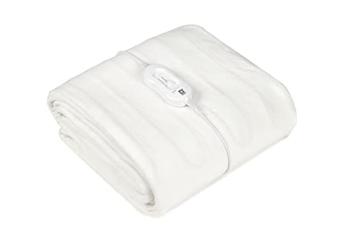Image of PIFCO® Single Electric Blanket - Heated Electric Under Blanket with 3 Heat Settings with Detachable Controller - Easy Fit Straps -Machine Washable White