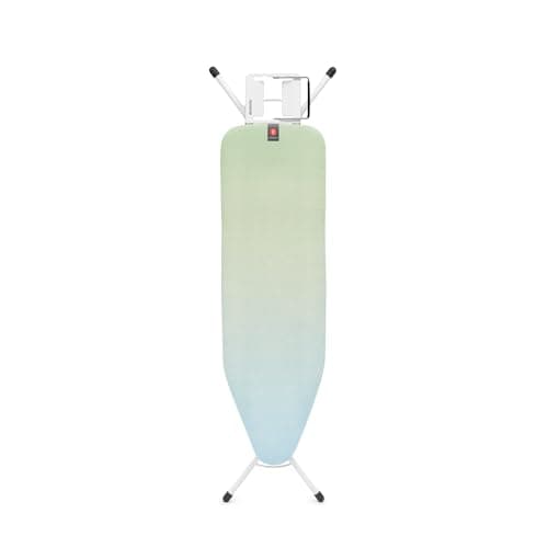 Image of Brabantia Ironing Board B, 124x38cm - Soothing Sea | 100% Fairtrade Cotton | Compact & Stable Design | Adjustable Height & Steam Iron Rest | Child & Transport Locks
