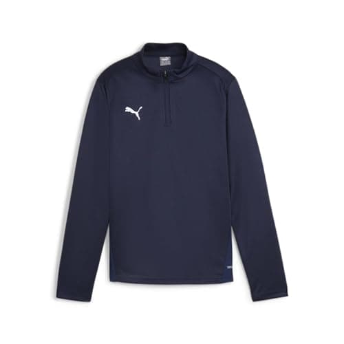 Image of PUMA Unisex Teamgoal Training 1/4 Zip Slim Fit Top, Puma Navy-puma White-Persian Blue, 128 EU