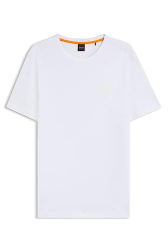 Image of BOSS Mens Tales Logo-Patch T-Shirt in Cotton Jersey