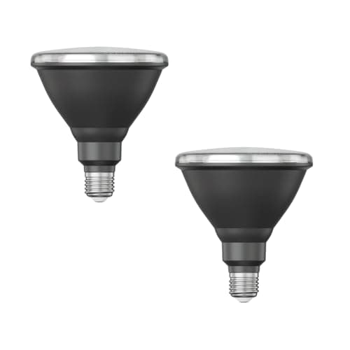 Image of ledscom.de 2 x E27 LED Bulb, PAR38 Short Neck, White (4200 K), 16.1 W, 1379lm, 45°, Reflector Mirror (Silver)
