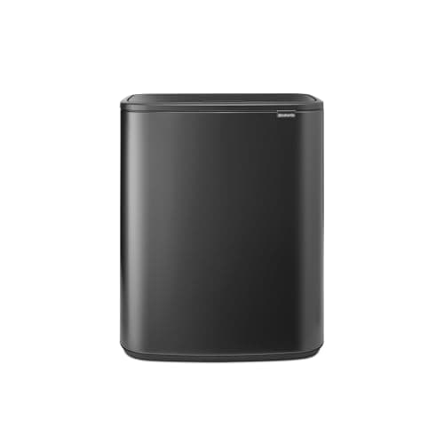 Image of Brabantia Bo Touch Bin 2x30L – Extra Large Dual Compartment | Soft Touch Waste Separation with Inner Buckets | Space-Saving Rubbish Bin for Kitchen or Utility | Confident Grey