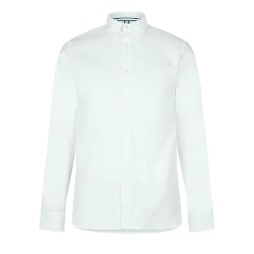 Image of Ted Baker Mens Allarde Ls Regular Branded Oxford Shirt, White, S UK
