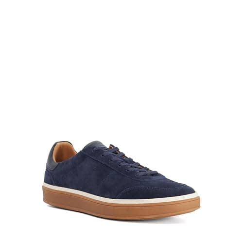 Image of Dune London Mens Tony Suede Lace-Up Trainers Size UK 12 Suede Navy
