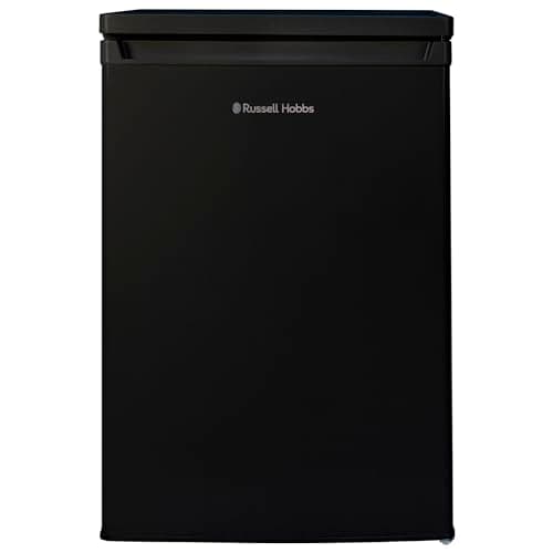 Image of Russell Hobbs Under Counter Larder Fridge 127 Litre with Adjustable Thermostat & Feet, 3 Removable Shelves, Internal LED Light, Reversible Door, Black, 2 Year Guarantee RH85UCLF552E1B
