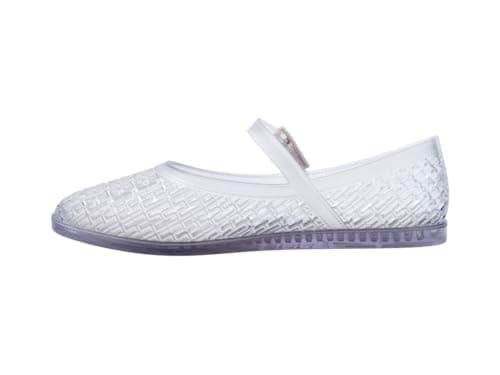 Image of Melissa Harper Ballet Flat with Adjustable Buckle for Women, Clear, 4 UK
