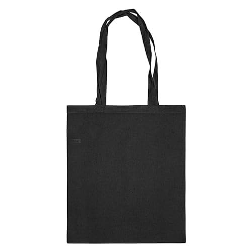 Image of IMFAA Plain Tote Medium(40x36+60) Cm 100% Cotton Canvas Reusable Shoulder/Hand Tote Shopping Bags. (Pack-1, Black)