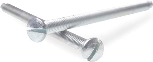 Image of 315 Supplies Pack of 50 M3.5 x 40mm Long Electrical Machine Screws for Light Switch and Plug Sockets Nickel Plated DIY Plated Screw Raised Slotted Head (40mm, 50pack)