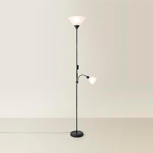 Image of MiniSun | Modern Gloss Black 2 Way Mother/Father and Child Floor Lamp | Floor Lamps & Torchieres, Home Décor & Improvement Essential | Includes LED Bulbs