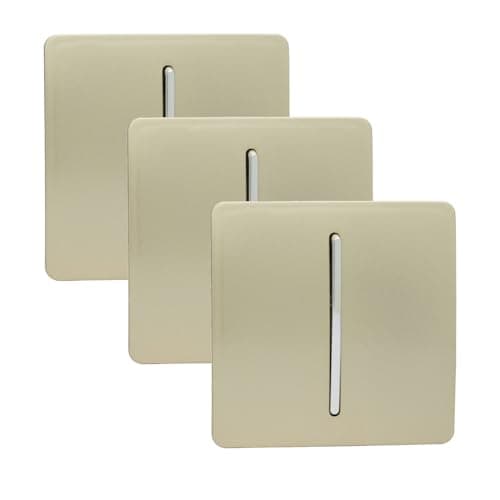 Image of Trendi 1 Gang 2 Way Artistic Modern Glossy 10 Amp Rocker Light Switch Champagne Gold (3 Pack)