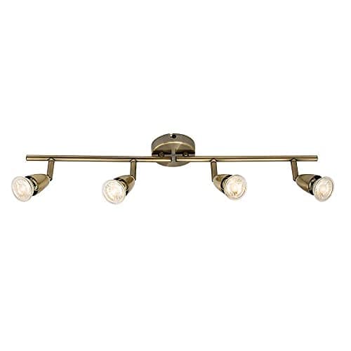 Image of Saxby Amalfi 50W 4 Light Antique Brass Decorative Commercial Domestic Adjustable Spotlight Bar
