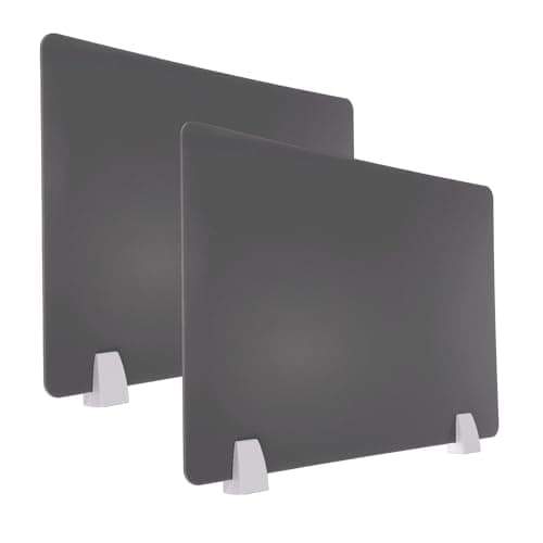 Image of PATIKIL 40x60cm Desk Divider, 2 Sets Desk Privacy Panel Acrylic Office Partition Boards Table Testing Dividers Portable Panel Sneeze Guard Protective Shield for Office Kitchen Sink, Gray