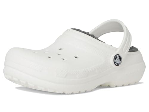 Image of Crocs Kids Clogs, Classic Lined Clog K, White/Grey,2 UK