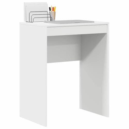 Image of vidaXL Desk Other White 60 x 40 x 76 cm Engineered wood, Living Room, Rectangular, Modern, Durable, Ample Storage, Compact Desk, Writing, Student, Functional