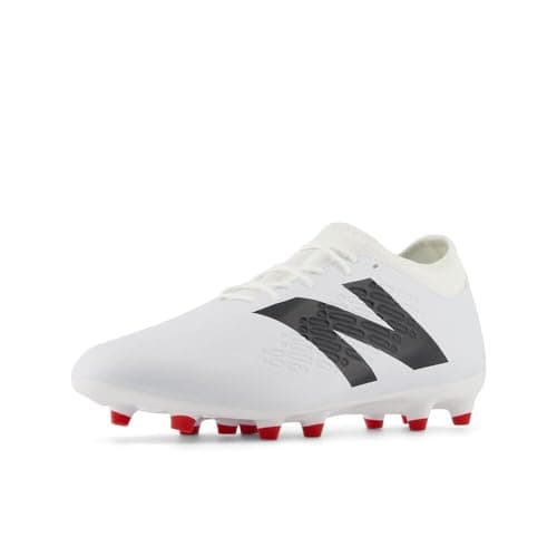 Image of New Balance Kids' Tekela Magique FG V4+ Soccer Shoes, White/Black/True Red, 12 Women/10.5 Men