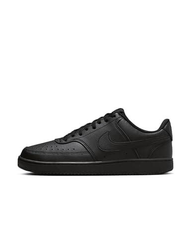 Image of NIKE Men's Court Vision Low Next Nature Sneaker, Black/Black/Black, 10