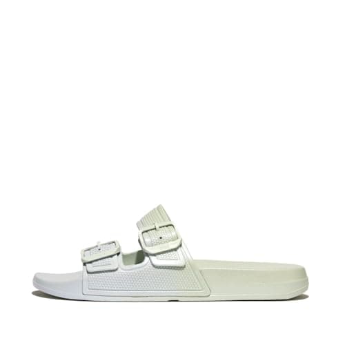 Image of Fitflop IQUSHION IRIDESCENT TWO-BAR BUCKLE SLIDES