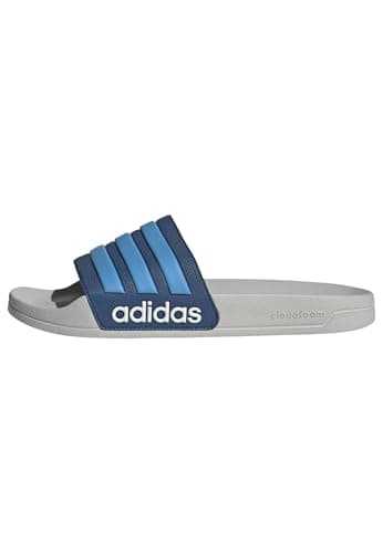 Image of adidas Unisex Adilette Shower Slides, Dusky Petrol/Lucid Aquamarine/grey two, 6 UK