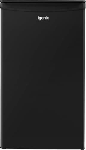 Image of Igenix IGUL048B Freestanding Under Counter Larder Fridge, 92 Litre Capacity, 2 Adjustable Safety Glass Shelves, Reversible Door, 48 cm Wide, Black