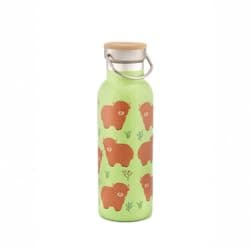 Image of Sass & Belle Highland Cow Stainless Steel Water Bottle – Reusable Metal Flask with Lid – 500ml Cute Leakproof Drinking Bottle for Kids & Adults – Travel and Eco Friendly