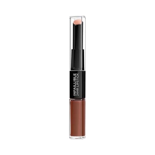 Image of L'Oreal Paris Infallible 24HR 2 Step Lipstick 117 Perpetual Brown