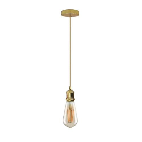 Image of LEDSone Vintage Pendant Light Fitting E27 Lamp Holder French Gold Ceiling Rose 95cm Cable Industrial Hanging Light Kit