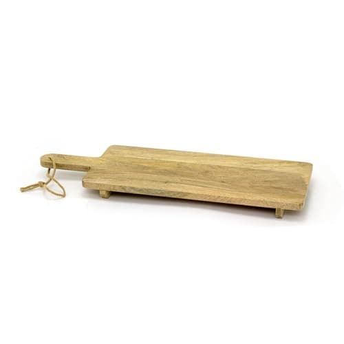 Image of Carousel Home Extra Large Mango Wood Chopping Board On Legs | Rustic Wooden Kitchen Cutting Board Serving Board Platter | Traditional Wooden Chopping Board - 70cm