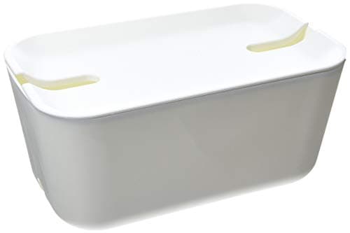 Image of Bosign Cable Management Box - Cable Organizer Medium. White & White - 30x18x13,8 cm. Flame retardant plastic. Rubber antislip feet.