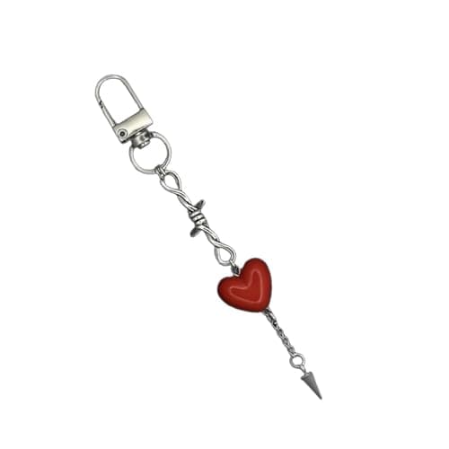Image of RGYBAO Romance Heart Shape Keychain Alloy Resin Blend Wear Resistant Accessory for Everyday Carry Unique Designs Keychain