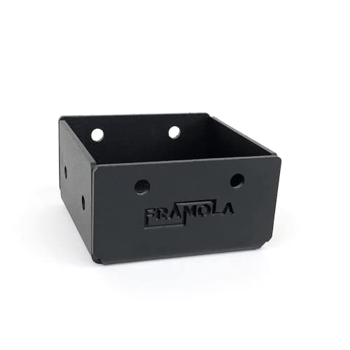 Image of Framola Black Pergola Kit Post Base Bracket - Outdoor Timber Construction Pergolas Structure Brackets - Heavy Duty Brackets for DIY, Garden, Patio, Car Ports, Fence and Upright (3in - 75mm Post)