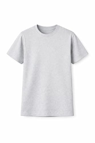 Image of Style Lockers Kids Plain T-Shirt Boys Cotton Crew Neck Short Sleeve School PE Casual Basic Tee Top Grey 9-10 Years