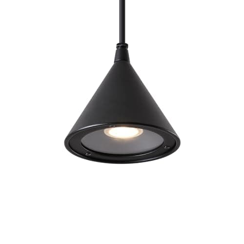 Image of DAWALIGHT Ceiling Pendant Light with GU10 LED 5W Warm White IP44 Waterproof Outdoor Pendant Lamp for Garden Living Room Bathroom Hotel Restaurant Bar, Aluminum, Black Lampshade