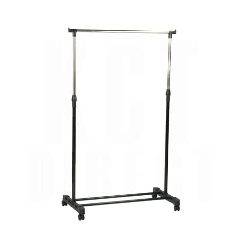 Image of KCT - Adjustable Clothes Rack on Wheels - Single Rail Freestanding Clothing Storage Costume
