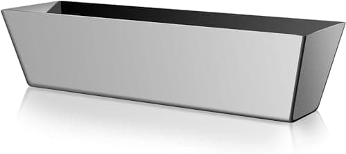 Image of xinfedi Drywall Pan Mud, 12” Stainless Steel Watertight Reinforced Mud Pan, Tapered Sides, Drywall Tool Tray Bucket