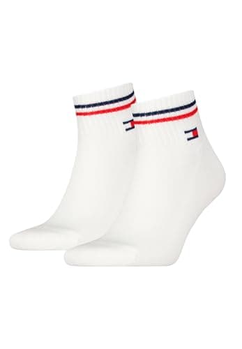 Image of Tommy Hilfiger Unisex Quarter Socks, White, 6-8 UK