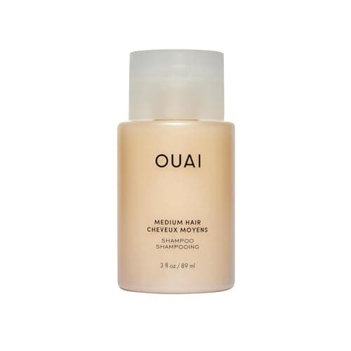 Image of OUAI Medium Shampoo Travel Size - Hydrating Shampoo + Coconut Oil, Babassu, Kumquat Extract + Keratin - Strengthens, Nourishes, Adds Shine - Paraben, Phthalate, Sulfate Free Hair Care Products - 89ml