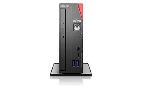 Image of Fujitsu ESPRIMO G6012 i5-12400T UCFF Intel® Core™ i5 16 GB DDR4-SDRAM 512 GB SSD Windows 11 Pro Mini PC Black, Red