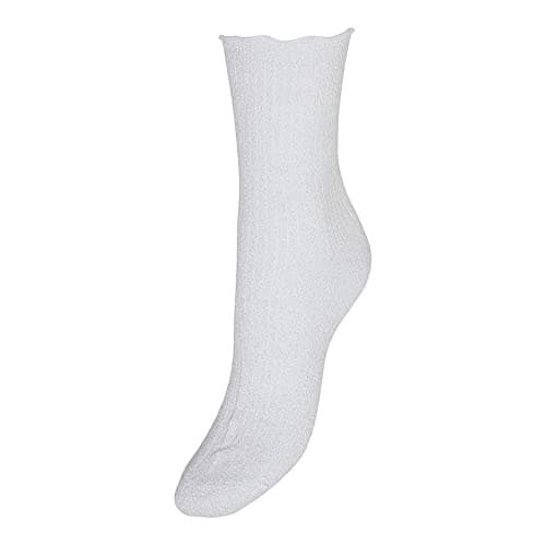 Image of VERO MODA Women's Vmmagic Glitter Socks Noos, Snow White, One Size