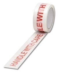 Image of Globe Packaging 3 Rolls Of HANDLE WITH CARE Printed Packing Tape 48mm x 66M