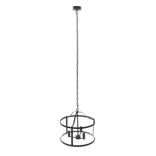 Image of Lucande Ceiling Light Eryk dimmable (Industrial Design) in Black Made of Metal for e.g. Living Room & Dining (3 Light Sources, E14) from Pendant Lighting lamp Hanging Ceiling