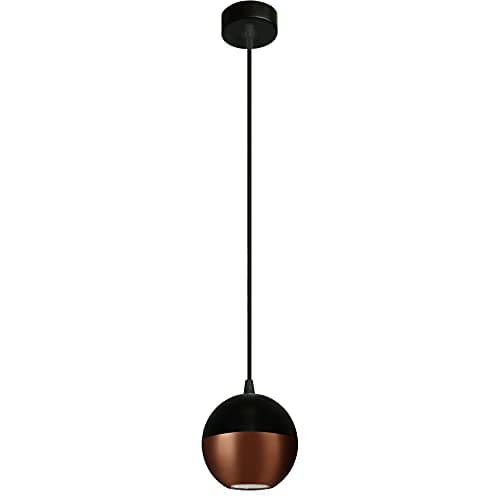 Image of Helam Midway Dome Pendant Ceiling Light Black, Copper 12cm