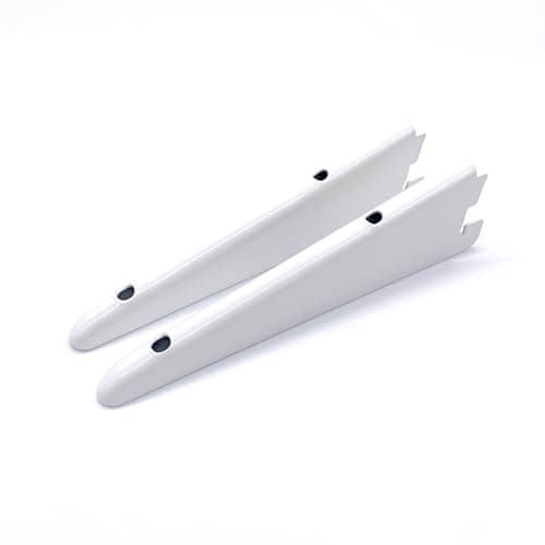 Image of Twin Slot Shelving Brackets White - Heavy Duty Steel Bracket | Pack of 2 - 170mm / 17cm