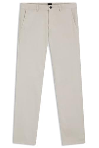 Image of BOSS Mens HBO Chino Slim Trousers Cotton Beige 271 36W / 32L
