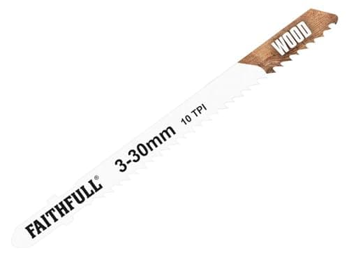 Image of Faithfull JBT101BR Jigsaw Blades - Laminate / Wood (Pack of 5)